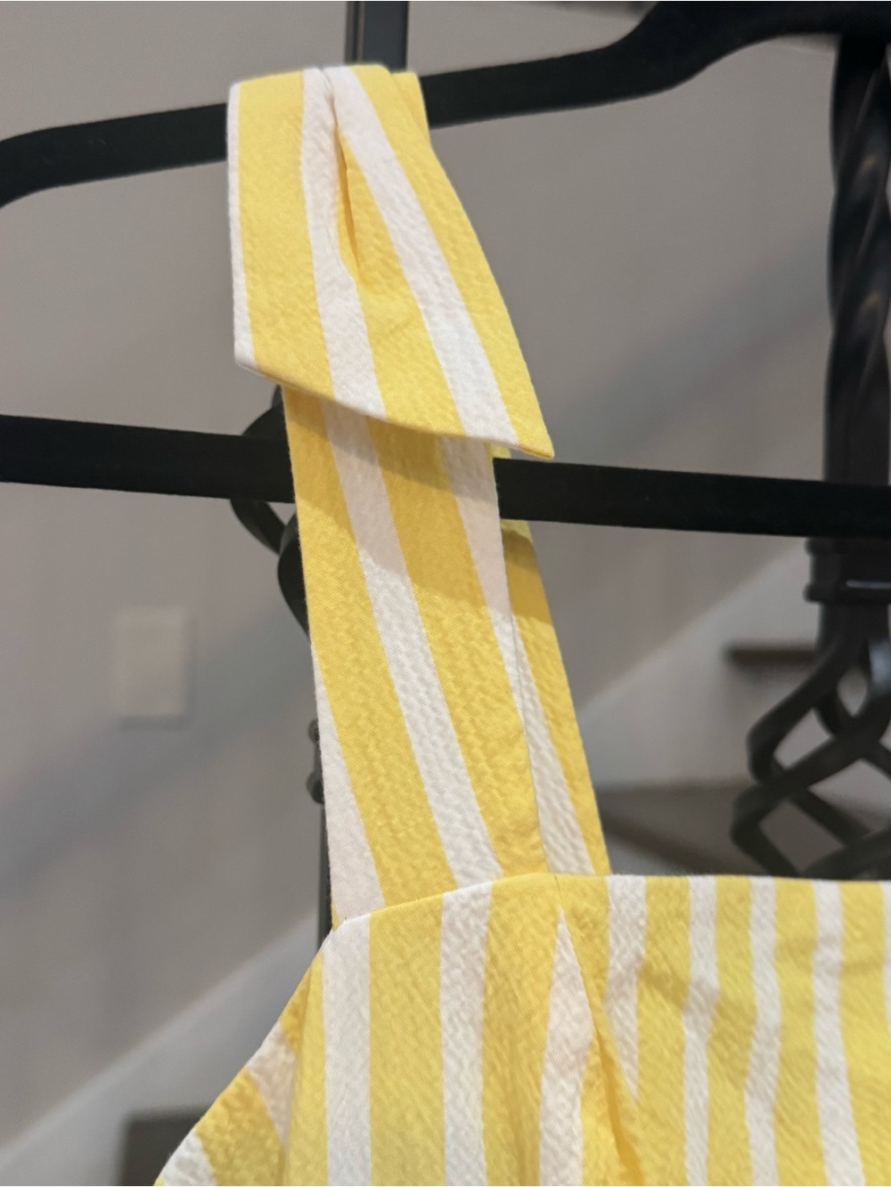 Kate Spade yellow and white striped A-lined midi dress - Picture 2 of 8